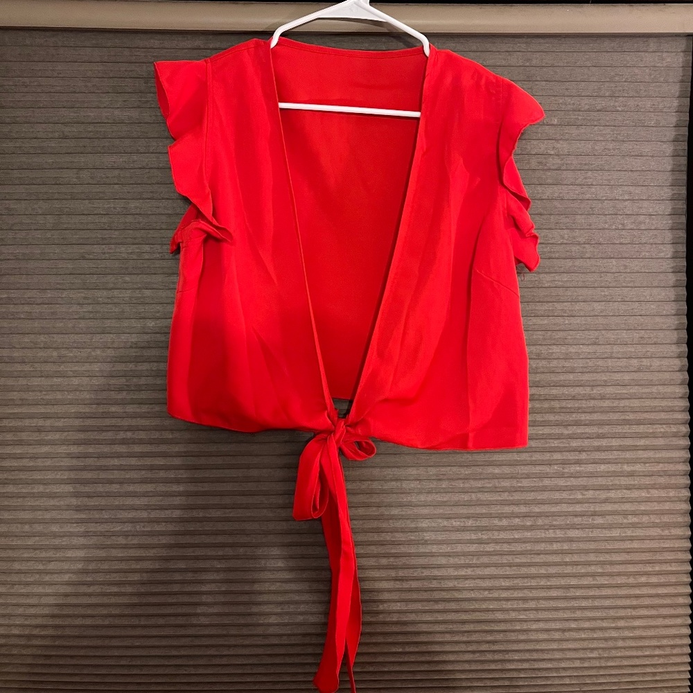 Deep V Tie Crop Top